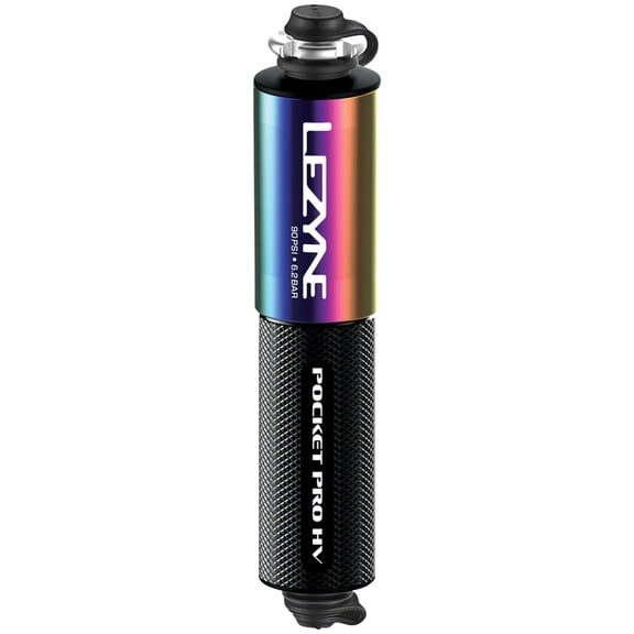 Lezyne Pocket Drive Pro HV Mini Pump - Aluminium, 90psi, Presta/Schrader, With Mount, Neo/Black