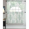thumbnail image 3 of Sage Green Coral Coastal Swag Valance and Tier Curtains 24'' Length Set, Summer Beach Seaside Nautical Light Filtering Kitchen Curtains, Tier Curtain Valances for Bathroom/Living Room/Bedroom/Café, 3 of 6