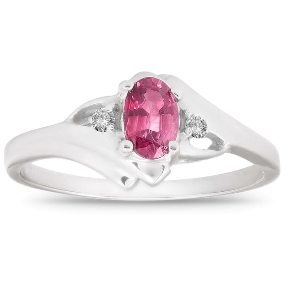 Pompeii 5/8ct Oval Ruby & Diamond Ring 14K White Gold (G/H,I1)