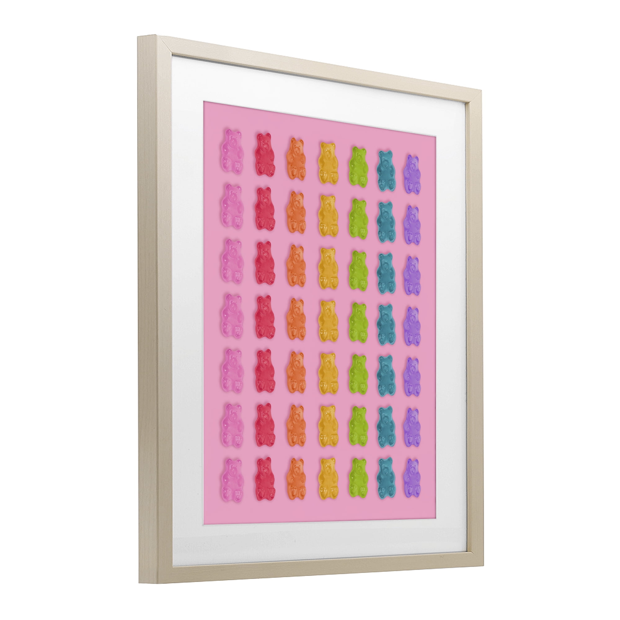 Stupell Industries Rainbow Bears in Stripes Birch Framed Print Under Glass, design by LISH Creative
