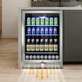 thumbnail image 5 of TITTLA 24 inch Beverage Refrigerator,190 Cans Beverage Cooler with Glass Shelves,Under Counter Refrigerator,Silver, 5 of 10