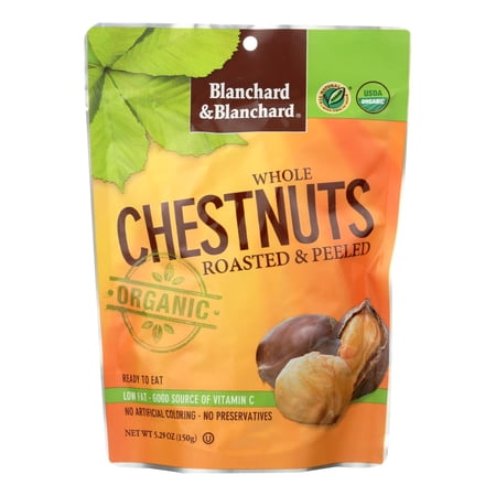 (12 Pack) Blanchard And Blanchard Organic Whole Chestnuts Roasted And Peeled  5.2 Oz
