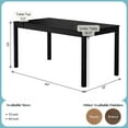 thumbnail image 2 of Now Furniture 60" Wooden Dining Table for 4, Rectangular Kitchen Table - Black, 2 of 6