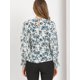 thumbnail image 5 of Blusa floral Plisada Unique Bargains Mujer Blanco S, 5 of 6