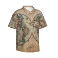 thumbnail image 2 of Easygdp The World is Hemisphere Men's Hawaiian Shirts Print Lapel Short Sleeve for Beach, vacation, party, casual occasions - 3X-Large, 2 of 9