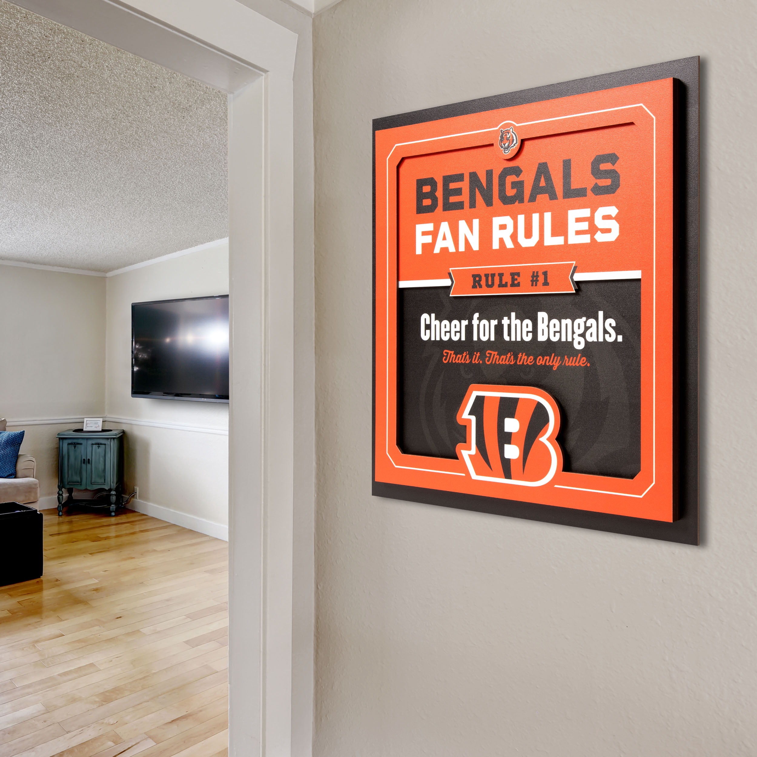 YouTheFan NFL Cincinnati Bengals Fan Rules 3D Wall Art
