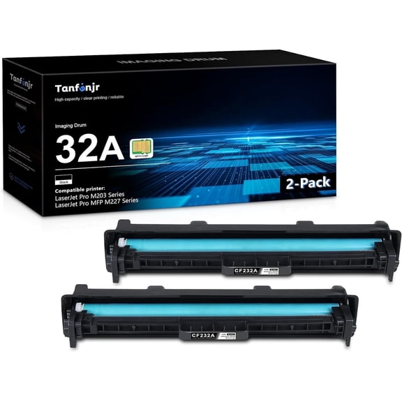 CF232A 32A Imaging Drum Black 32A CF232A Imaging Drum compatible for HP CF232A Drum Unit with Pro M203 Pro MFP M227fdw M227fdn Printer (2-Pack)
