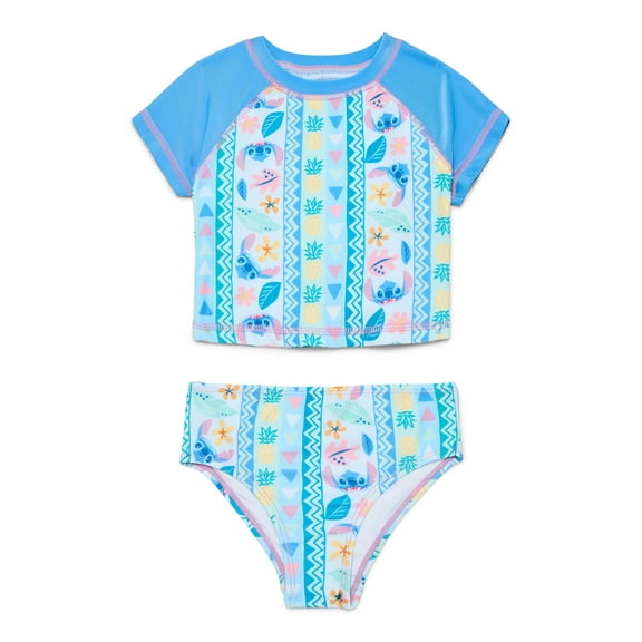 Character Toddler Girl Rash Guard Bikini Swimsuit Set, 2-Piece, Sizes 12M-5T