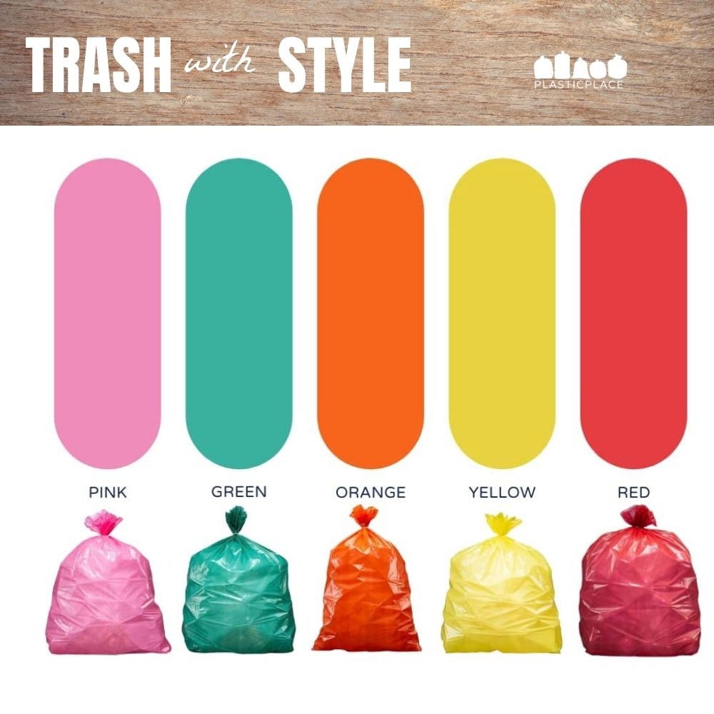 Plasticplace 12-16 Gallon Trash Bags │ 1.0 Mil │ Green Garbage Can Liners │ 24” x 31” (250 Count)