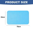 thumbnail image 2 of Shower Bathtub Mat Non Slip, 35*70 Inch, Soft Square Bath Mat for Tub with Suction Cups and Drain Holes, Stall Floor Mats for Bathroom - blue, 2 of 5
