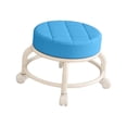 thumbnail image 2 of Taburete de pedicura Gloria, Asiento rodante bajo, redondo, Fácil de mover, Azul oscuro, 2 of 9