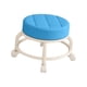 thumbnail image 3 of Taburete con ruedas para pedicura, cómodo, redondo, resistente, fácil de mover, silla giratoria, Mini taburete móvil para barbería, salón de oficina Azul oscuro Macarena Asiento rodante bajo, 3 of 8