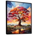 thumbnail image 2 of Designart "Rainbow Colored Baobabs IV" Tree Baobab Floater Framed Canvas Prints, 2 of 5