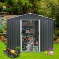 thumbnail image 3 of CarButler 8x10ft Metal Outdoor Storage Shed with Lockable Sliding Doors for Garden Backyard Patio Black, 3 of 7