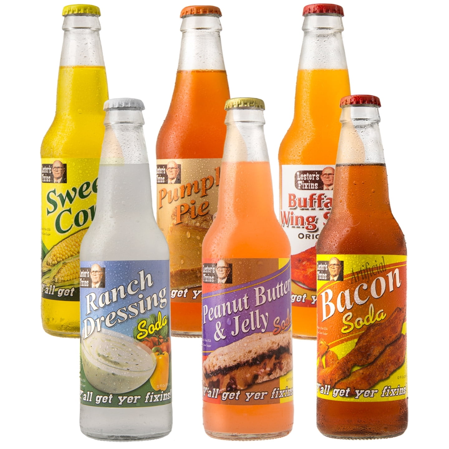 Lester's Food Sodas-6-pack (1 of each flavor)