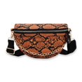thumbnail image 1 of Sywqhk Bolso Cruzado Con Estampado De Serpiente Para Mujer, Paquete De Cadena Para La Cintura, Bolso De Hombro (Naranja) Sywqhk Para estrenar, 1 of 9