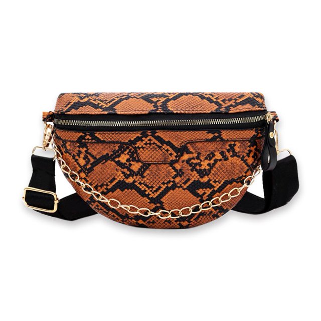 Sywqhk Bolso Cruzado Con Estampado De Serpiente Para Mujer, Paquete De Cadena Para La Cintura, Bolso De Hombro (Naranja) Sywqhk Para estrenar