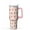 Pink-4, variant on Festive 40oz Tumbler with Handle - Stainless Steel Snow Pattern, Double Wall Vacuum Insulated w/Straw Lid