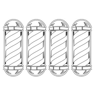 BarberMate® Barber Pole Vinyl Car Decal White (4 Pack)