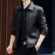thumbnail image 3 of Chaqueta de piel auténtica para hombre, otoño e invierno, con solapas, de piel de oveja, para jóvenes de mediana edad, a la moda, 3 of 5