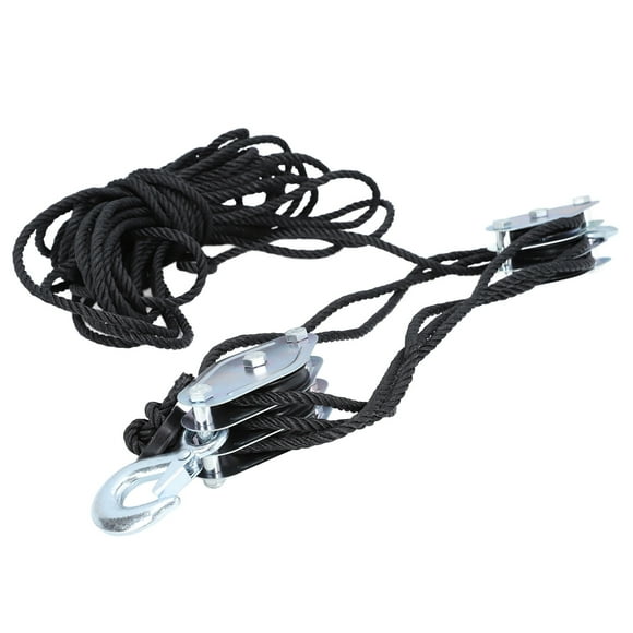Rope Hoist Pulley System 4400lb, Durable Versatile Rope Hoist Pulley System 8:1 Rustproof for Garage for Hunting
