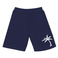 thumbnail image 4 of Beach Shorts for Men 2026 Summer Coconut Tree Printed Elastic Waist Straight Leg Loose Knee Length Shorts with Pockets, 4 of 4