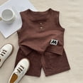 thumbnail image 2 of Toddler Baby Girl Outfits Solid Summer Clothes Infant Waffle Sleeveless Tops Cute Shorts Set Kaprioy Toddler Girl Clothes 18 24 Months 2T 3T 4T 5T Casual Vest Set, 2 of 5