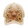 thumbnail image 2 of Farmhouse 3D Raised Embroidery Baseball Cap Adjustable Floral Animal Beaded Trucker Hat Western Country Sun Hat for Women Men, 2 of 7