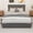 Grey, variant on Euroco Full Size Platform Bed with Lift Up Storage and USB Charing Station, Modern Storage Bed with Wingback Headboard, Grey