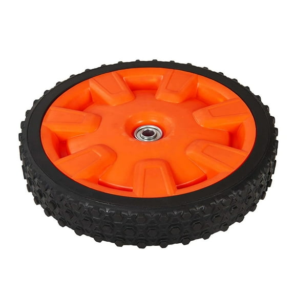 YARDMAX 11 in. Replacement Free/Non-Drive Wheel, Aggressive Spiked Tread, Ball Bearings