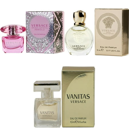 Versace Bright Crystal Absolu EDP, Eros Women EDP, Vanitas EDP - 5ml 3PK Kit