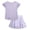 Lavendar, variant on Girls Skorts Set - 2 Piece Short Sleeve Ribbed Shirt and Stylish Ruffle Bike Skort for Girls