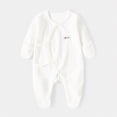 thumbnail image 2 of CAUYDY 0-3M 6-9M 12-18M Baby Girls Bodysuit Newborn Clothing Preemie Long Sleeved Romper Fall Winter Infant Girl Cute Pjs Toddler Sleepers Sizes 1-3 Months,White, 2 of 4