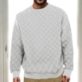 thumbnail image 2 of safuny Men's Casual Knitted Sweaters Loose Shirts Big&Tall Workout Crew Neck Sweatshirts Long Sleeve Tops Plaid Pullover Fashion White XXXL, 2 of 6