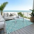 thumbnail image 6 of Addison Rugs Chantille Indoor/Outdoor Transitional Squares Teal Washable Rectangle Rug, 3' x 5', 6 of 6
