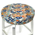 thumbnail image 3 of Honeii Fashionable Paisley Bar Stool Covers – Perfect Fit for 12" to 14" Round Stools, Crease-Resistant, Stretchy, Washable & Dustproof Seat Slipcovers-13 inch, 3 of 7