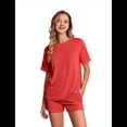 thumbnail image 2 of Conjunto de Pijama de Corta para Mujer, Color Rojo, Talla M, 2 of 8