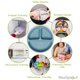 thumbnail image 2 of Plato divisor de silicona sin ventosa con tapa, plato de silicona 100% de grado alimenticio, plato divisor para niños pequeños, niños y comedores quisquillosos, apto para lavavajillas, apto para microondas, rosa brillante, morado y amarillo, 2 of 5