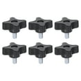 thumbnail image 1 of 6 Piezas de perillas en forma de estrella M6 x 10mm, perilla de tornillo de sujeción manual de 4 estrellas, mango negro, 1 of 6