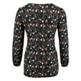 thumbnail image 4 of Odeerbi Maternity Ladies Shirts Blouses Breastfeeding Trendy Flowers Leaf Print 2025 Long Sleeve Clothe Top Orange, 4 of 4