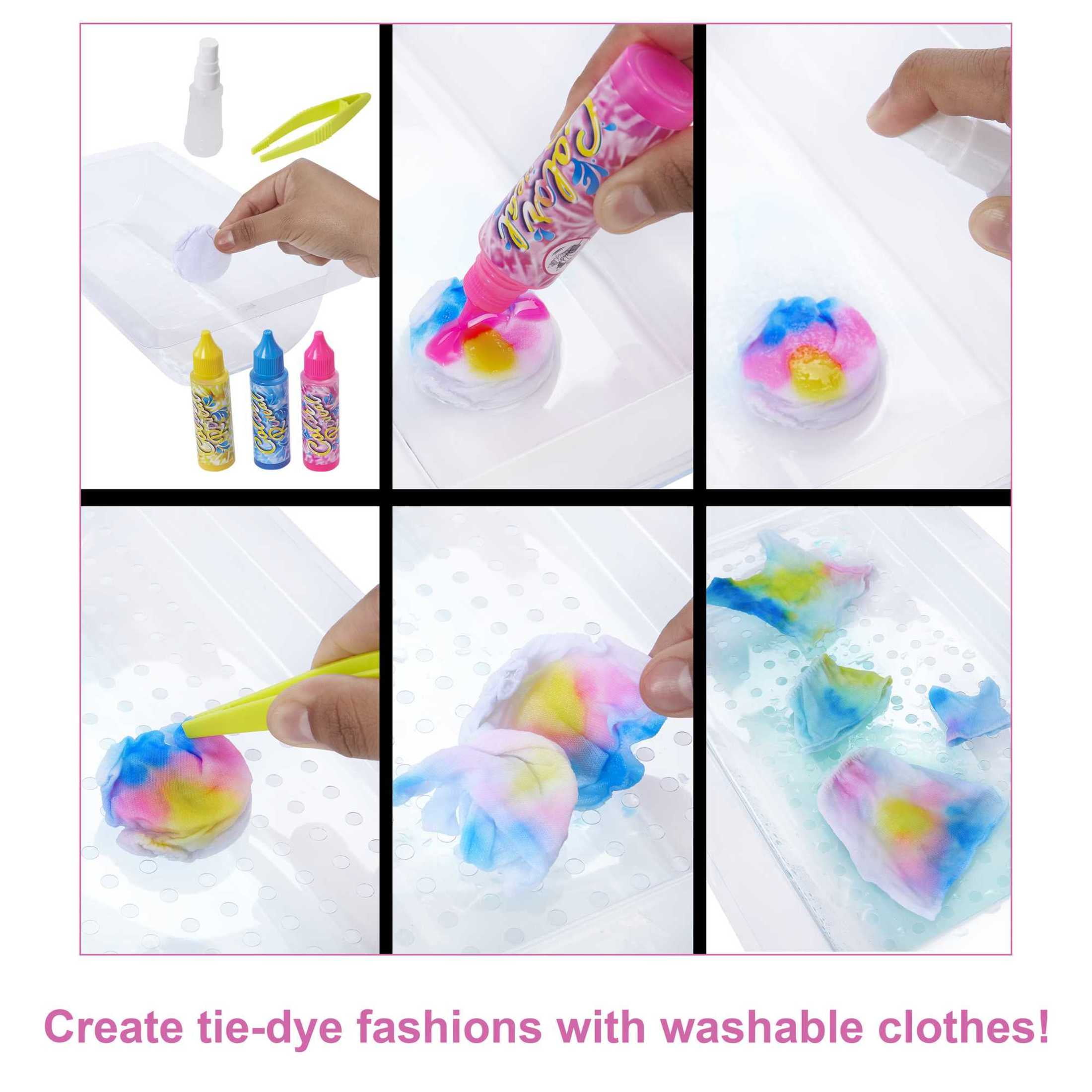 Barbie Doll Color Reveal Gift Set, Tie-Dye Fashion Maker with 2 Barbie Dolls, Pet, Tie-Dye Tools
