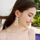 thumbnail image 4 of Pendientes colgantes hechos a mano con cuentas para novia y boda, aretes bohemios con letras para novia, joyería para mujeres y niñas, 4 of 5