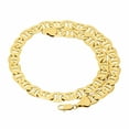 thumbnail image 4 of 12mm Polished 0.25 mils 14k Yellow Gold Plated Mariner Chain Necklace + Bracelet Set, 20" (Necklace) + 7" (Bracelet), 4 of 6