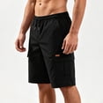thumbnail image 5 of FRSASU Men's Stretch Cargo Shorts Quick Dry Lightweight Drawstring Elastic Waist Hiking Shorts with Multi Pockets Black, 5 of 5