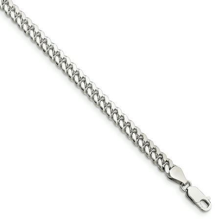 Primal Silver Sterling Silver 5mm Domed Curb Chain Bracelet