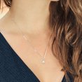 thumbnail image 3 of Gem Stone King 10K Yellow Gold and 925 Sterling Silver Cultured Freshwater Pearl and Lab Grown Diamond Pendant Necklace for Women (6.5MM Pearl and 18 inch Chain), 3 of 3