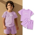thumbnail image 5 of Kiijoy Toddler Girls DIY Letter Embroidery Short Sleeve T-Shirt and Shorts Set, Sizes 3-4T, 5 of 6
