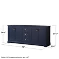 thumbnail image 3 of Wyndham Collection 80" Wood Double Bathroom Vanity with Mirror in Blue, 3 of 3