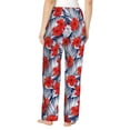 thumbnail image 3 of Xecao Leaves And Flowers Women's Straight Lounge Pajama Pants: The Epitome of Relaxed Sleepwear, 3 of 9