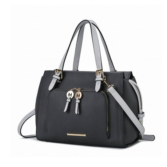MKF Collection Women’s Maisie Satchel Handbag by Mia K.,Charcoal/Light Gray
